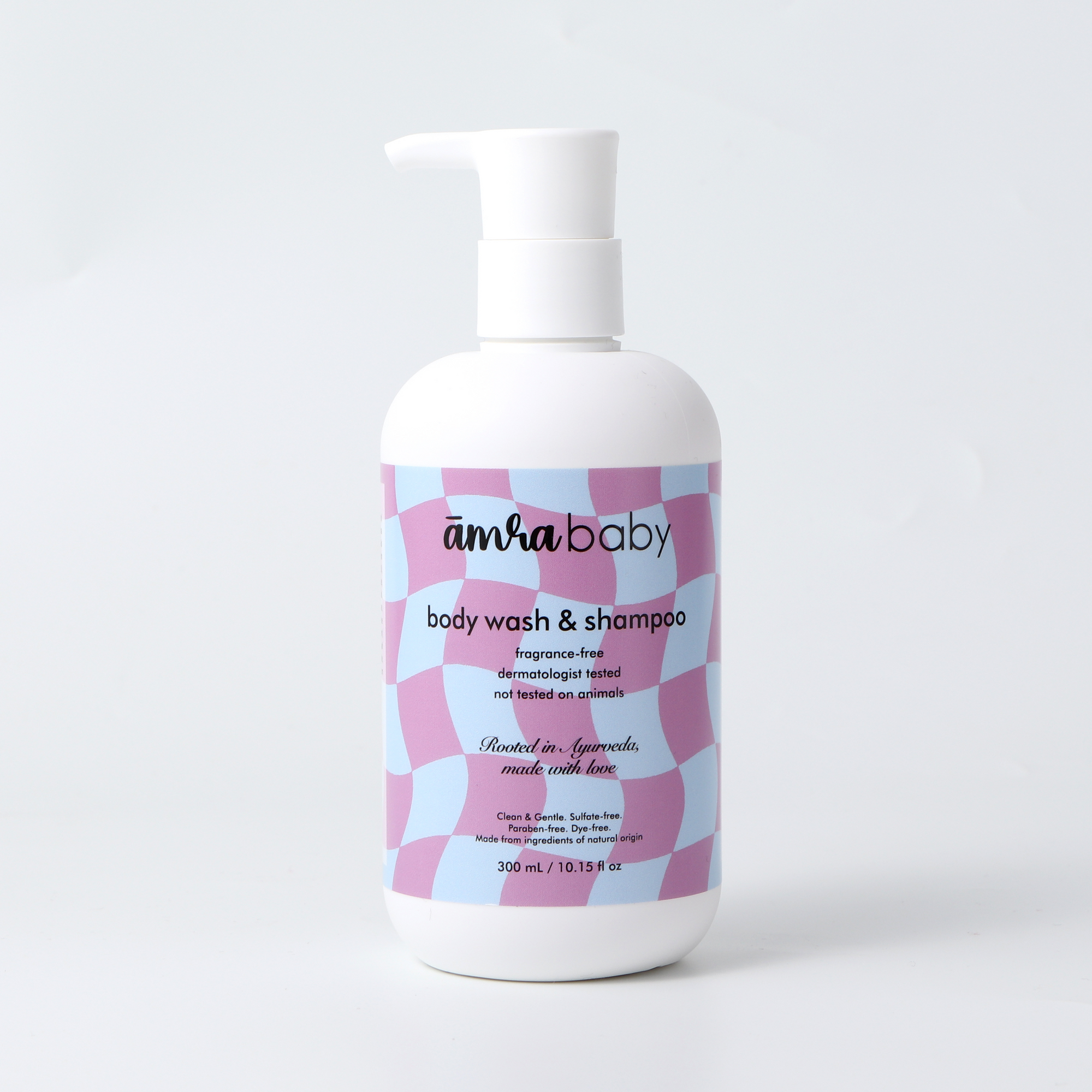 Amra Baby fragrance free baby wash and shampoo 300ml pump bottle